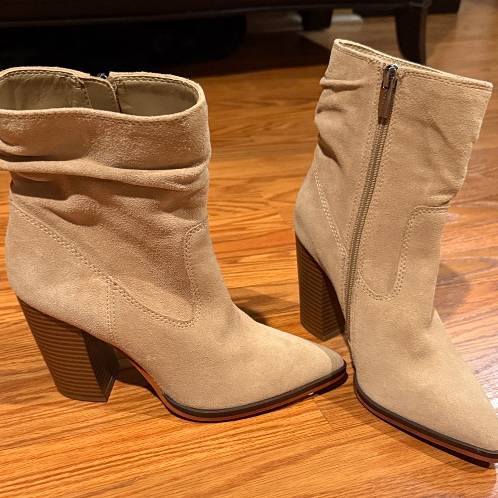Vince Camuto Tan Suede Heeled Boots